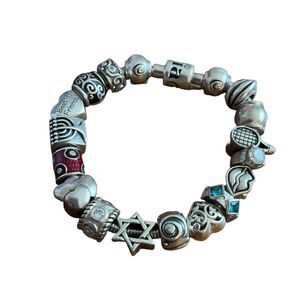 Halia 925 Sterling Silver 16 Charms Bracelet Size 7”
